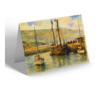 NOTELET - The Harbour, Lyme Regis (b) - Vintage Art Style