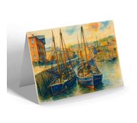NOTELET - The Harbour, Padstow (a) - Vintage Art Style