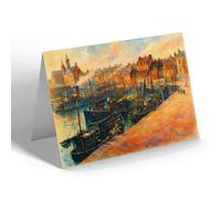 NOTELET - The Harbour & Shore Street, Fraserburgh - Vintage Art Style