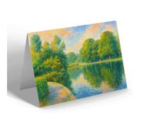 NOTELET - The Lake, Ward Jackson Park, West Hartlepool - Vintage Art Style