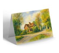 NOTELET - The Lodge, Cowlinge - Vintage Art Style