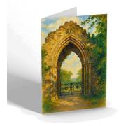 NOTELET - The Lodge Gate, Hunmanby Hall School - Vintage Art Style