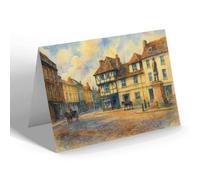 NOTELET - The Old Swan Inn & Market Place, Romsey - Vintage Art Style