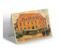 NOTELET - The Post Office on Market Day, Diss - Vintage Art Style