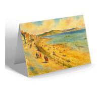 NOTELET - The Promenade & Beach, Lyme Regis - Vintage Art Style