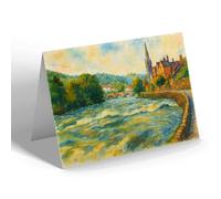 NOTELET - The River Dee & Bridge, Llangollen - Vintage Art Style