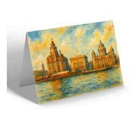 NOTELET - The River Front, Liverpool - Vintage Art Style