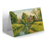 NOTELET - The River Ivel & Mill, Biggleswade - Vintage Art Style