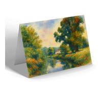 NOTELET - The River & Mill House, Burpham - Vintage Art Style