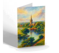 NOTELET - The River, Stratford-on-Avon (a) - Vintage Art Style