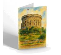 NOTELET - The Round Tower, Windsor Castle - Vintage Art Style