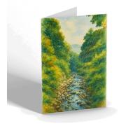 NOTELET - The Stream from Bridge, Llanfairfechan (a) - Vintage Art Style