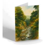 NOTELET - The Stream from Bridge, Llanfairfechan (b) - Vintage Art Style