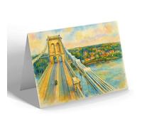 NOTELET - The Suspension Bridge, Menai Bridge - Vintage Art Style