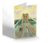 NOTELET - The Suspension Bridge, Menai Strait - Vintage Art Style