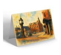 NOTELET - The Town Hall & Market Place, Downham Market - Vintage Art Style