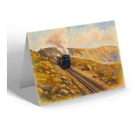 NOTELET - The Train Nearing Snowdon - Vintage Art Style