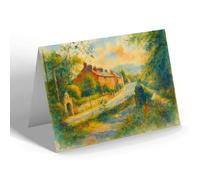 NOTELET - The Village from Churchyard, Waddington - Vintage Art Style