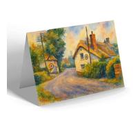 NOTELET - The Village Near Wheel Inn, Tresillian - Vintage Art Style