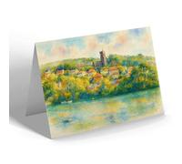 NOTELET - The Village, Noss Mayo - Vintage Art Style