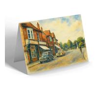 NOTELET - The Village & Post Office, Little Common - Vintage Art Style