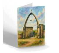 NOTELET - The Whale's Jaw Bone Arch, Bragar - Vintage Art Style