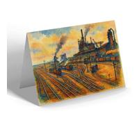 NOTELET - The Works from the Bridge (a), Corby - Vintage Art Style