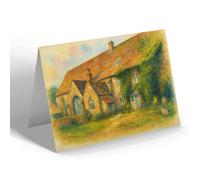 NOTELET - Tithe Barn, Cerne Abbas - Vintage Art Style