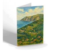 NOTELET - Tors Hotel Lynmouth from Lynton Heights - Vintage Art Style