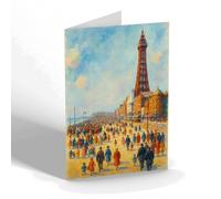 NOTELET - Tower & Central Promenade, Blackpool - Vintage Art Style