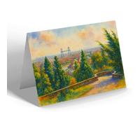 NOTELET - Transporter Bridge Belle Vue Park Newport - Vintage Art Style