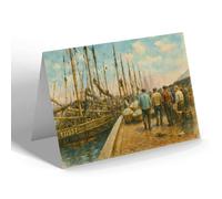 NOTELET - Unloading Herrings, Great Yarmouth - Vintage Art Style