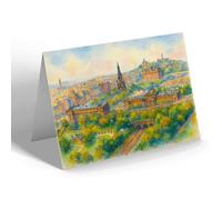 NOTELET - View from the Castle looking East, Edinburgh - Vintage Art Style
