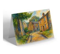 NOTELET - View from the Church Gate, Middlesmoor - Vintage Art Style