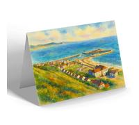 NOTELET - View from Ware Cliff, Lyme Regis - Vintage Art Style