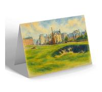 NOTELET - View of City from the 17th Hole, St Andrews - Vintage Art Style