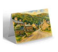 NOTELET - Village from the Post Office, Penmorfa - Vintage Art Style