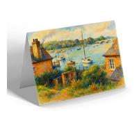 NOTELET - Village & River, Bursledon (a) - Vintage Art Style
