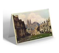 NOTELET - Vintage Dorset - Castle from East Street, Corfe Castle (b)