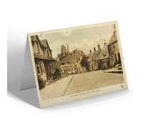 NOTELET - Vintage Dorset - Castle Ruins from East Street, Corfe Castle (b)