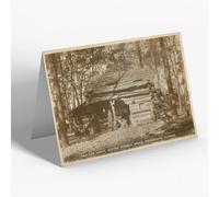 NOTELET - Vintage Illinois USA - Princeville Log Cabin Cutter Pioneer Grov