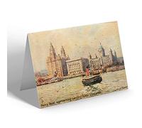 NOTELET - Vintage Lancashire - Ferry approaching Landing Stage, Liverpool