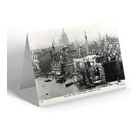 NOTELET - Vintage London - The Scene from Tower Bridge Looking Up River
