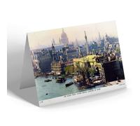NOTELET - Vintage London - The Scene from Tower Bridge Looking Up River b