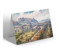NOTELET - Vintage Scotland - The Castle and National Galleries, Edinburgh