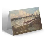 NOTELET - Vintage Scotland - Victoria Harbour, Dunbar, During a Storm (b)