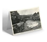 NOTELET - Vintage Wales - The River Dee in Flood from Chain Bridge Hotel