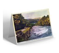 NOTELET - Vintage Wales - The River Dee in Flood from Chain Bridge Hotel b