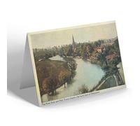NOTELET - Vintage Warwickshire - The River Avon & Holy Trinity Church (b)