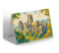 NOTELET - Wells Cathedral, from Tor Hill (d) - Vintage Art Style